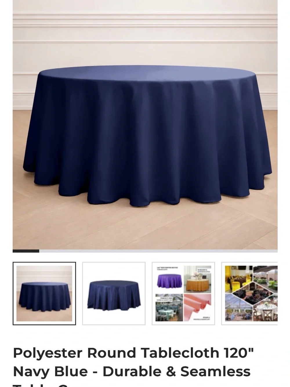 Navy Blue Polyester Tablecloth LOT (NEW w/o tags)